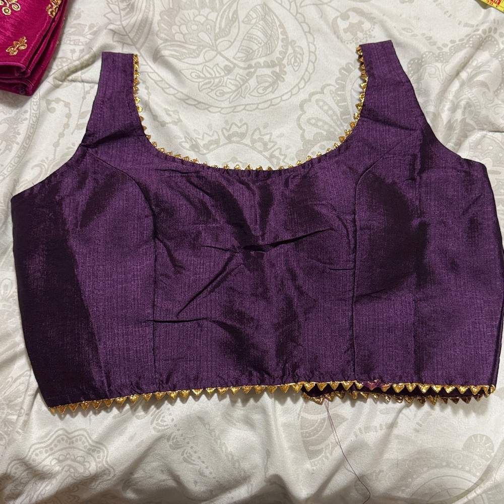 Elegant Purple Women's Ready made Saree Blouse